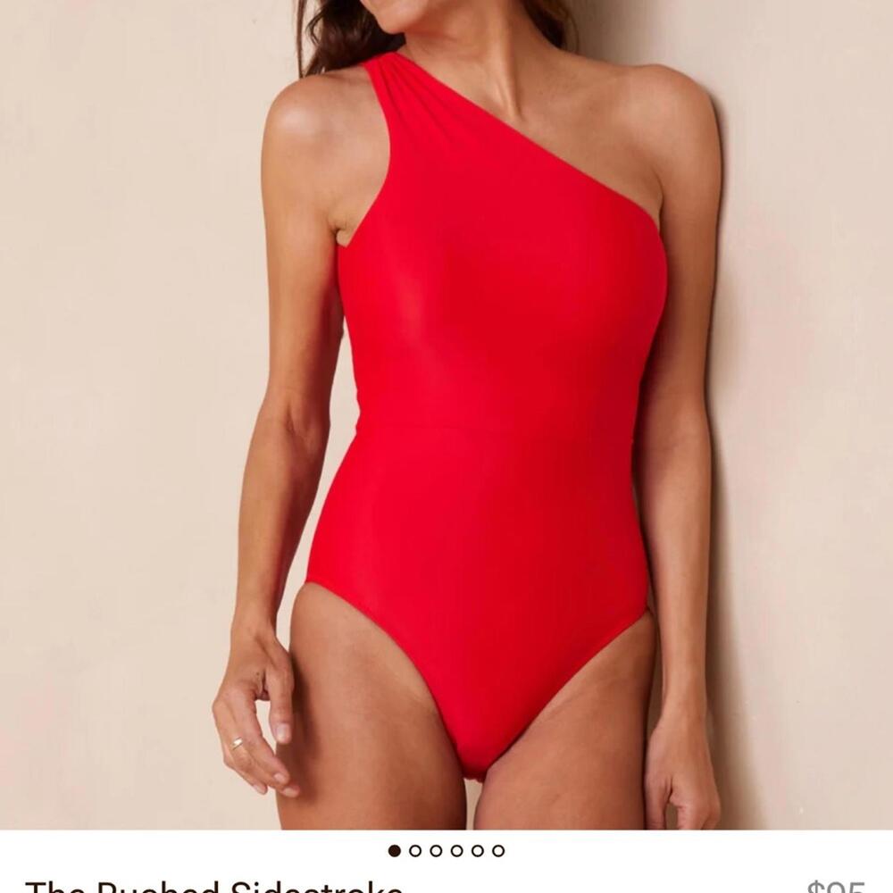 Summersalt Red One-Piece Swimsuit with Asymmetrical Neckline